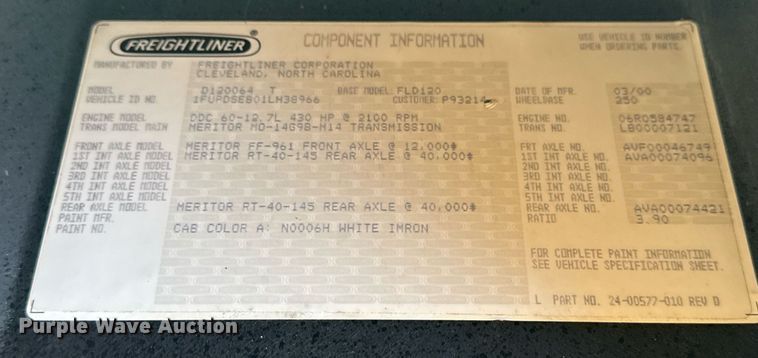 image for item EG2345 2001 Freightliner semi truck