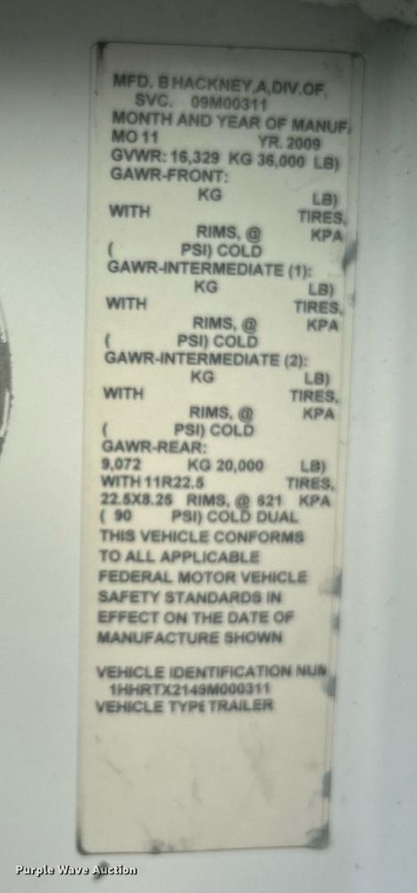 image for item EI4054 2010 Hackney Spectrum TS refrigerated van trailer