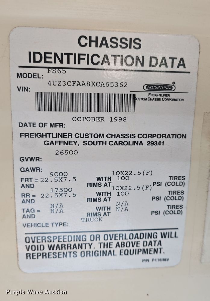 image for item DO7740 1999 Freightliner  FS65 bus