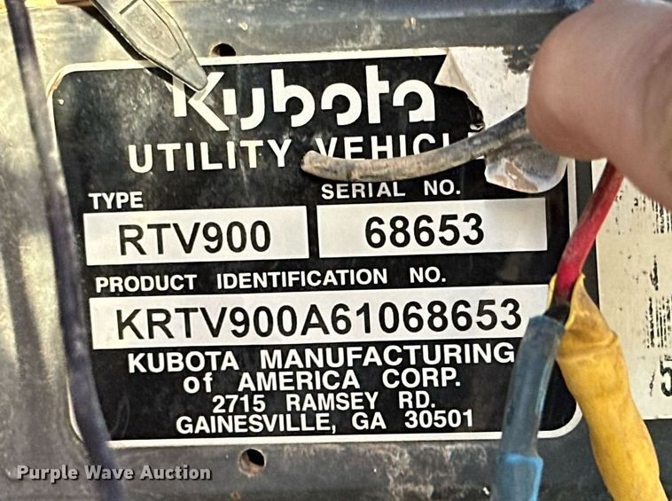 image for item DP6092 Kubota RTV900 utility vehicle