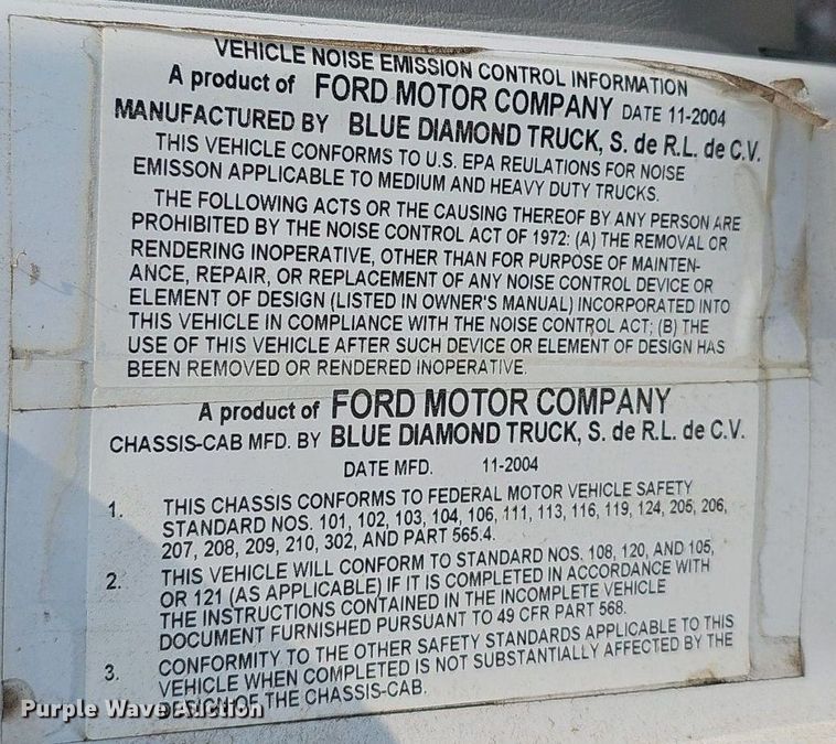 image for item DP6595 2005 Ford F750 Super Duty XL box truck