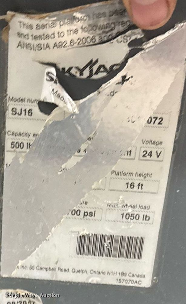 image for item EG7077 Skyjack SJ16 vertical lift