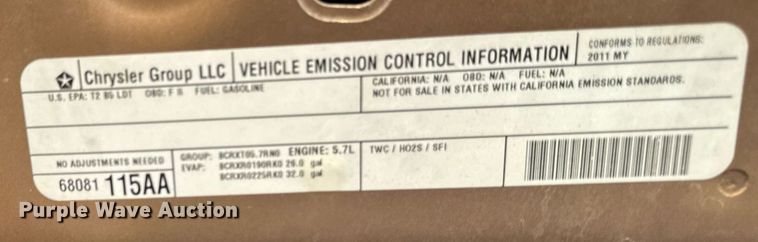 image for item EG7093 2011 Dodge Ram 1500 pickup truck