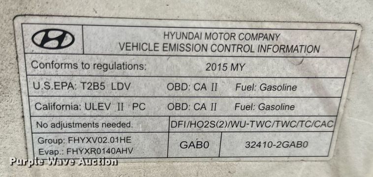 image for item EH7344 2015 Hyundai Sonata Sport 2.0T Limited 