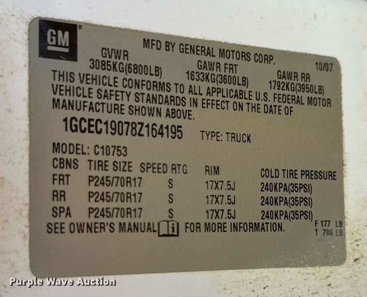 image for item EH7405 2008 Chevrolet  Silverado 1500 Ext. Cab pickup truck