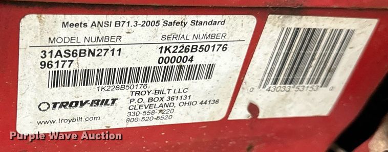 image for item EH7408 (3) Troy-Bilt Storm 2410 snow blowers