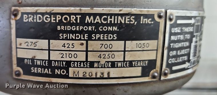 image for item EI8578 Bridgeport milling machine