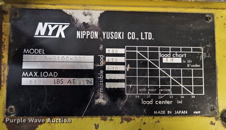 image for item EI8581 Mitsubishi NYK FB5P-S10C-330 forklift