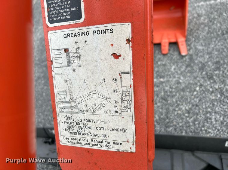 image for item EL6517 2017 Kubota U17 mini excavator