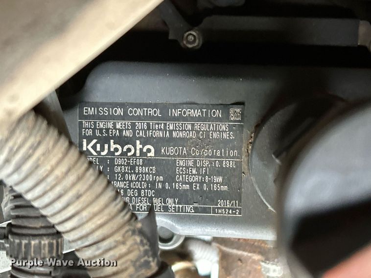image for item EL6517 2017 Kubota U17 mini excavator