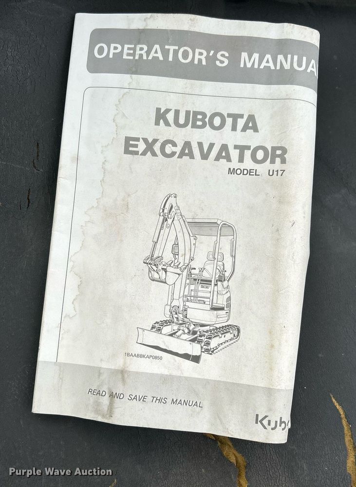 image for item EL6517 2017 Kubota U17 mini excavator