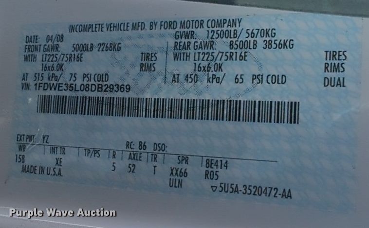 image for item ER1012 2008 Ford F350 Super Duty  shuttle bus