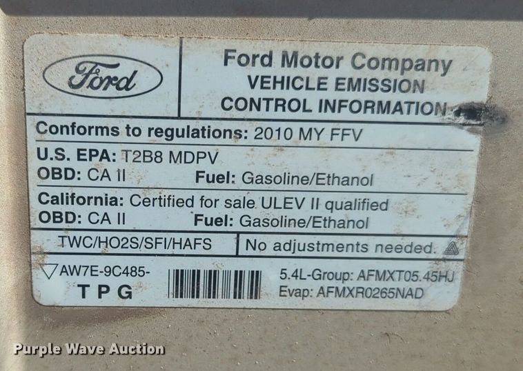 image for item ER1013 2010 Ford E350 Super Duty van