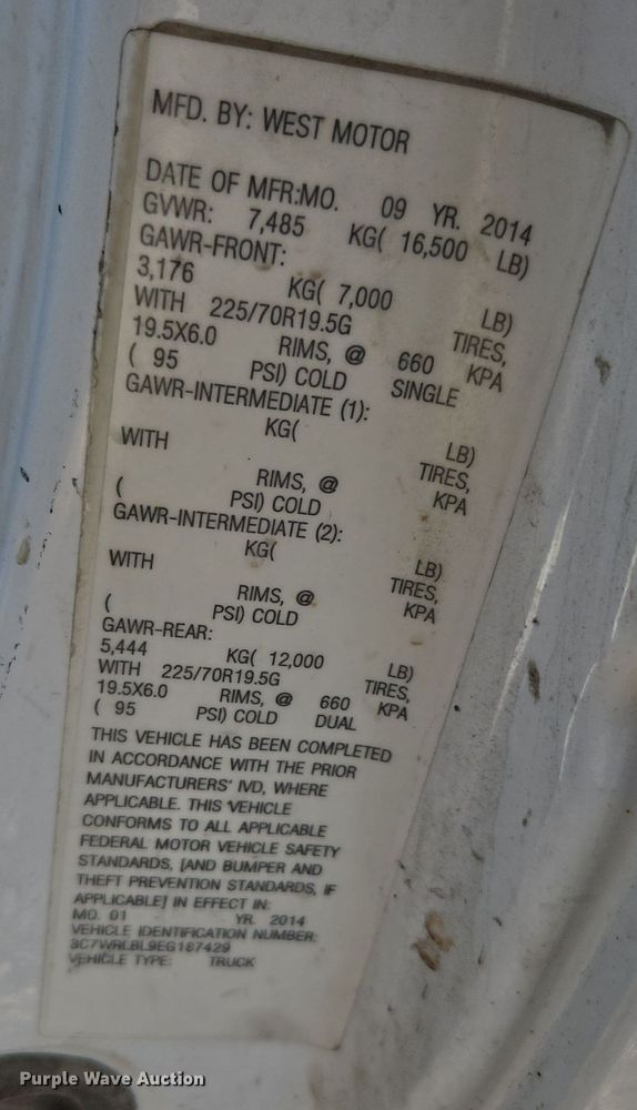 image for item ER5055 2014 Dodge Ram 4500HD flatbed truck