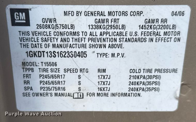 image for item LH9398 2006 GMC Envoy SUV
