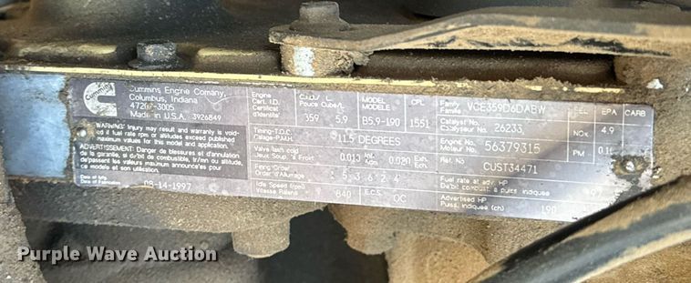 image for item LH9405 1998 Ford F800 flatbed truck