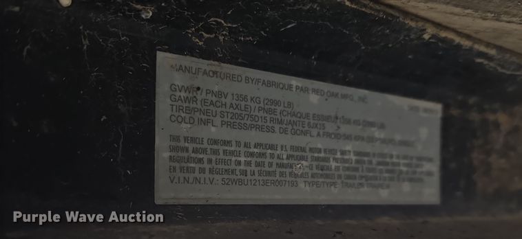 image for item LX9023 2014 Red Oak Finish Line utility trailer