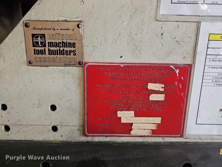 image for item OJ9334 Wysong 55-6  press brake