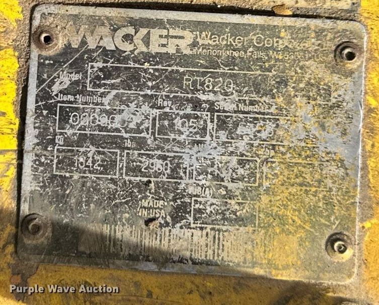 image for item DQ6550 Wacker RT820 trench compactor