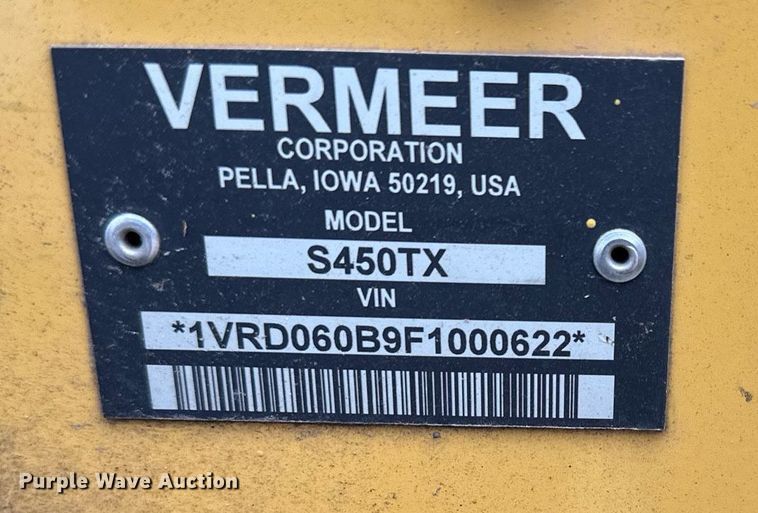 image for item DQ6553 2015 Vermeer S450TX compact utility loader