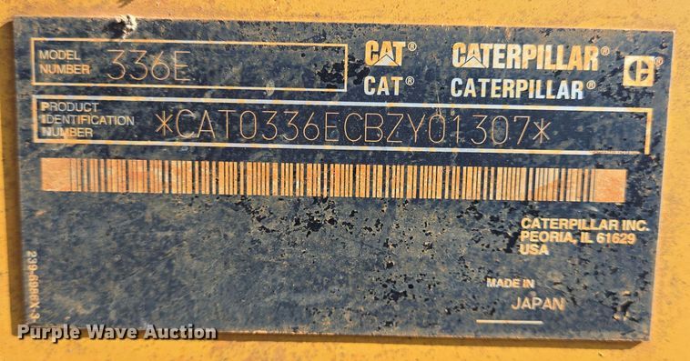 image for item DT5402 2012 Caterpillar 336E excavator