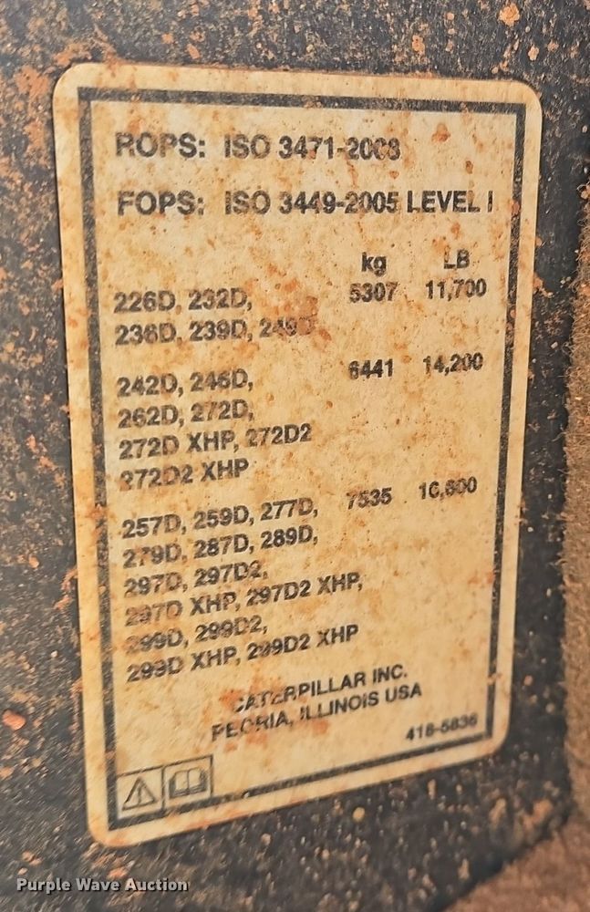 image for item DT5403 2016 Caterpillar 249D tracked skid steer loader