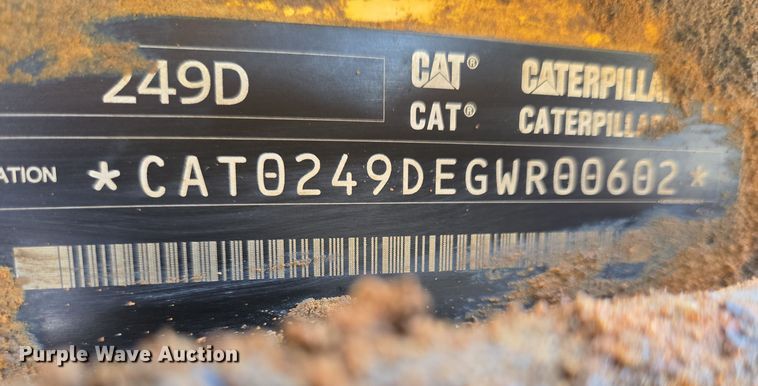 image for item DT5403 2016 Caterpillar 249D tracked skid steer loader
