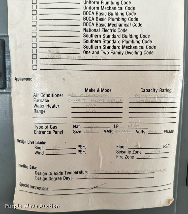 image for item DW2394 1990 MFEI MF1036 office trailer 