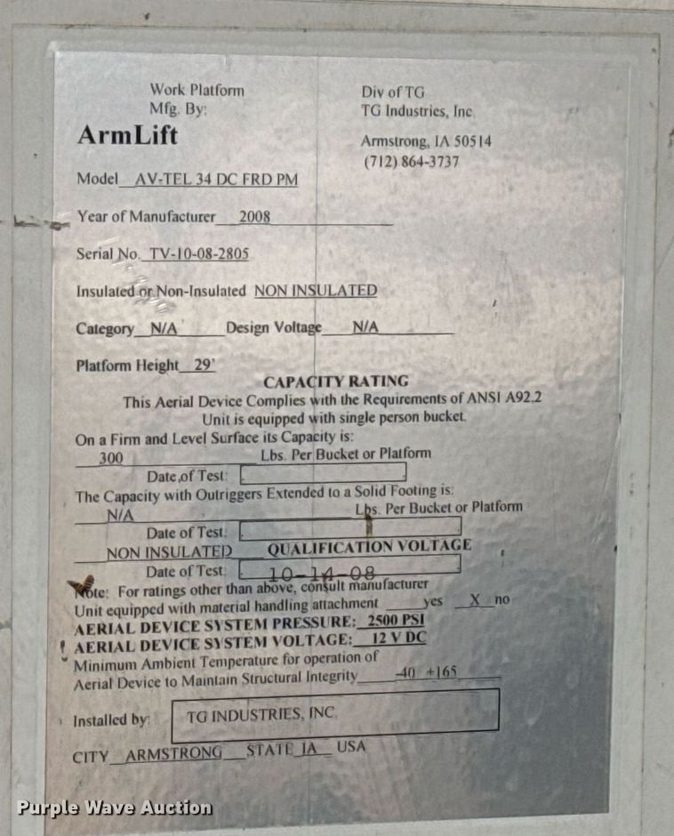 image for item EG2328 2008 Ford E350 Super Duty van with bucket lift