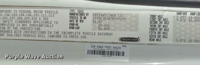 image for item EG2357 2007 Freightliner Business Class M2 crane truck