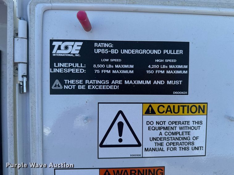 image for item EG2358 2015 TSE International UP85BD underground puller