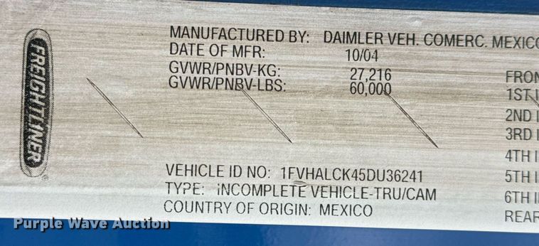 image for item EG2366 2005 Freightliner FLD vacuum truck