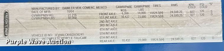 image for item EG2366 2005 Freightliner FLD vacuum truck