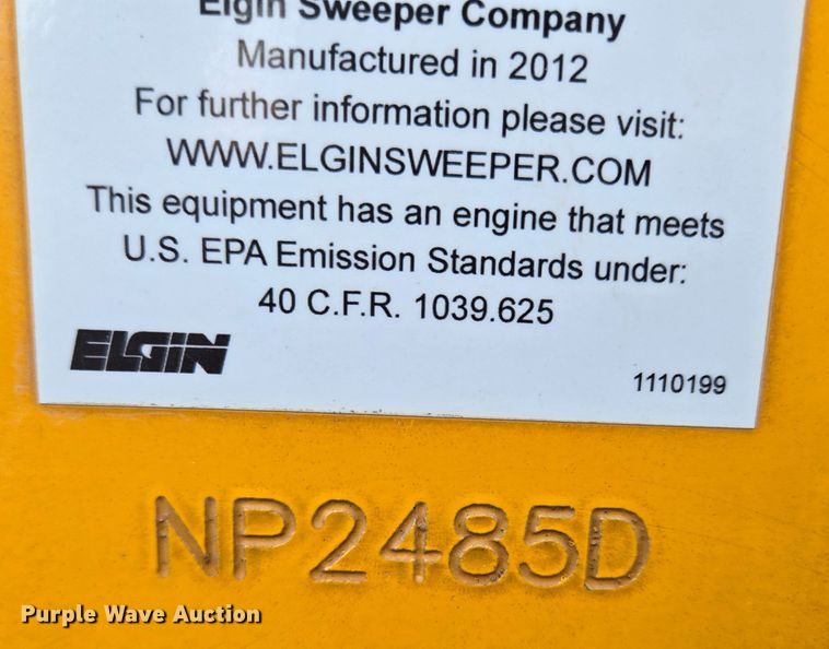 image for item EQ3854 2012 Elgin  Pelican  street sweeper 