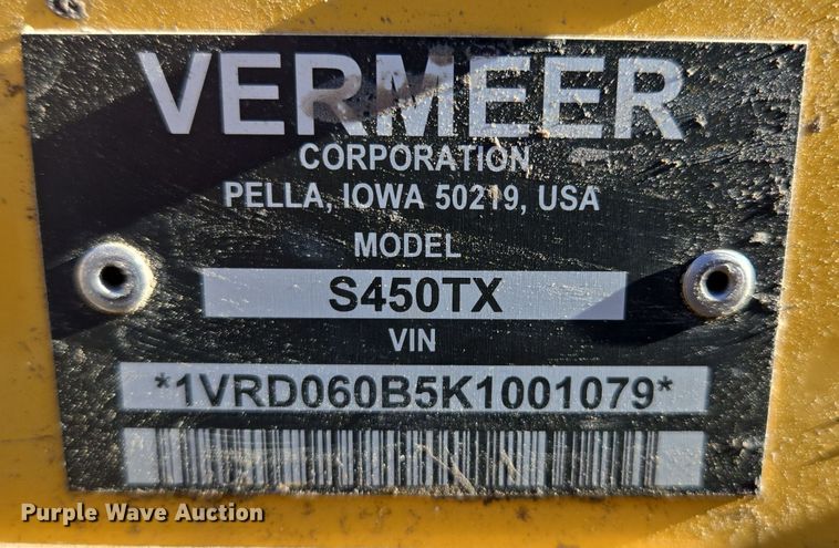 image for item EQ3856 2019 Vermeer  S450TX  compact utility loader