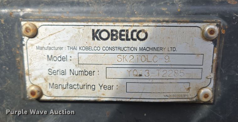 image for item EQ3880 2015 Kobelco  SK210LC-9 excavator