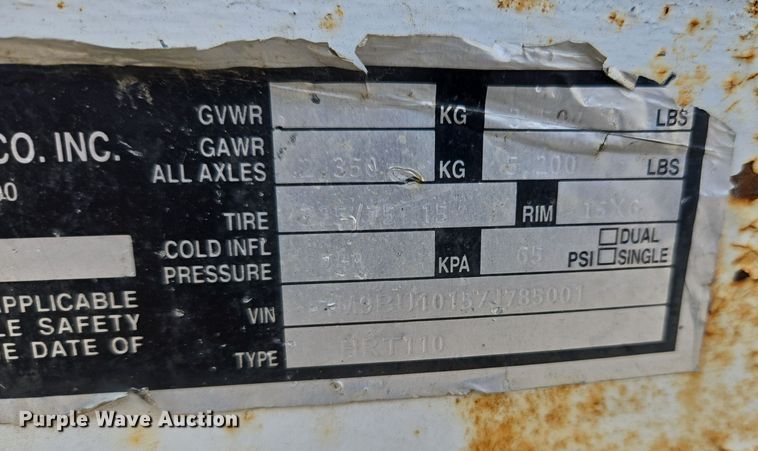 image for item EQ3882 2006 Mid-Western Machinery  HRT 110 vertical drill trailer