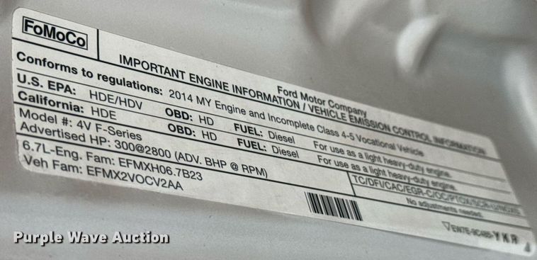 image for item LH9392 2014 Ford F550 Super Duty XL utility / service truck