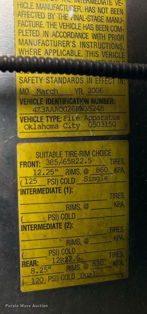 image for item DM5504 2006 American LaFrance Eagle ladder fire truck