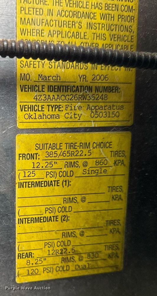 image for item DM5504 2006 American LaFrance Eagle ladder fire truck