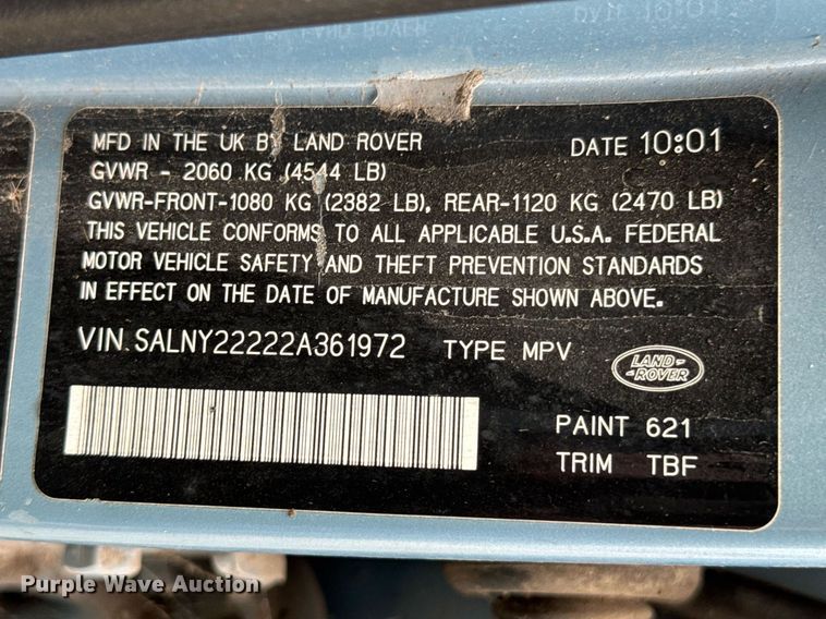 image for item DO0086 2002 Land Rover Freelander SE SUV