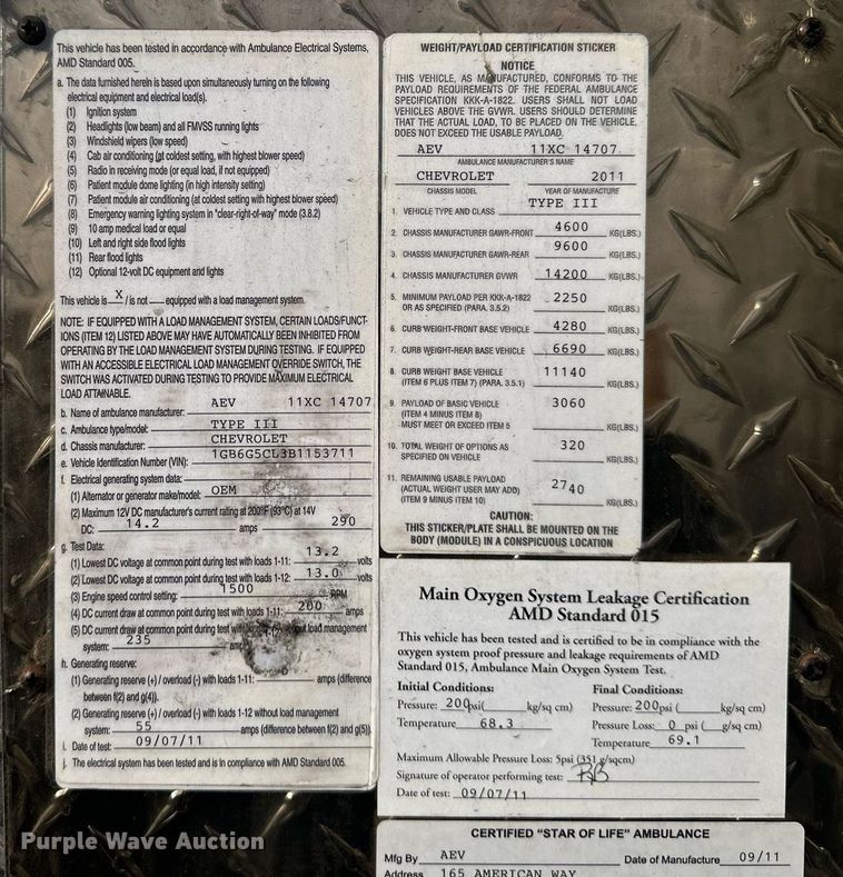 image for item DQ6542 2011 Chevrolet Express G4500 ambulance