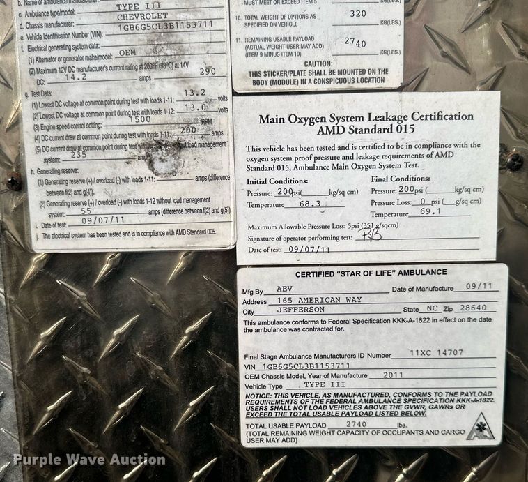 image for item DQ6542 2011 Chevrolet Express G4500 ambulance
