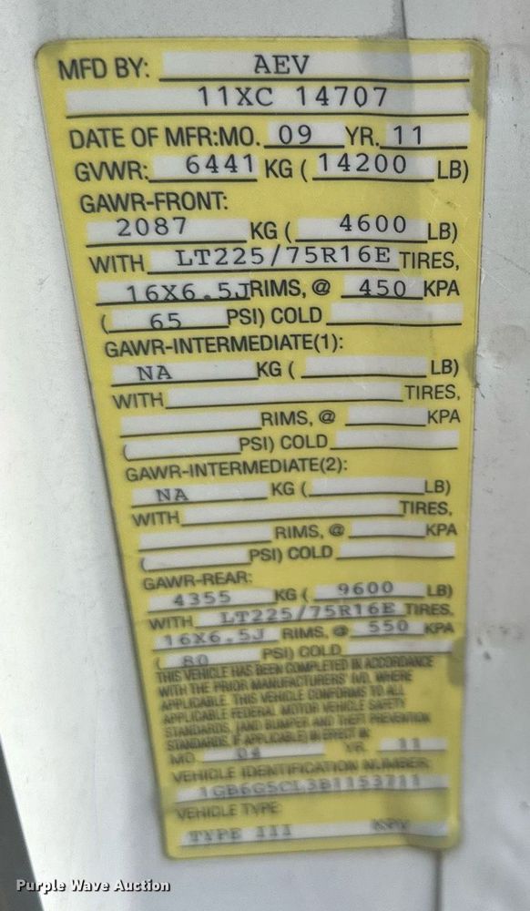 image for item DQ6542 2011 Chevrolet Express G4500 ambulance