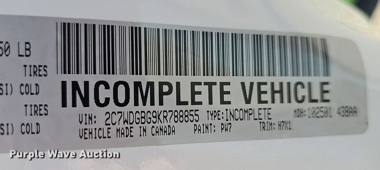 image for item DV0188 2019 Dodge Grand Caravan handicap accessible van