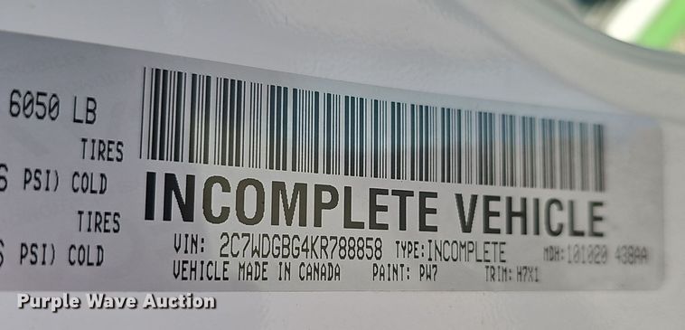 image for item DV0190 2019 Dodge Grand Caravan handicap accessible van
