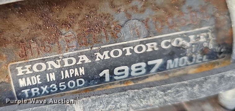 image for item DV0195 1987 Honda TRX350D ATV