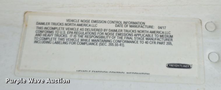 image for item DW3930 2018 Freightliner Business Class M2 street sweeper truck