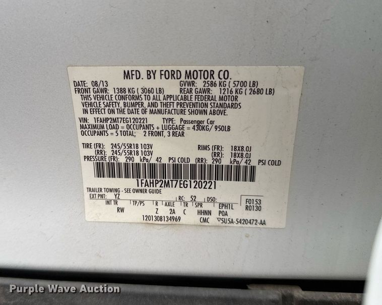 image for item EG7945 2014 Ford Taurus Police Interceptor