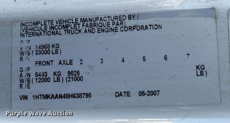 image for item EG7953 2008 International 4400 utility / service truck